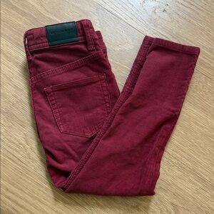 Burberry Burgundy Corduroy Trousers Size 4 Years